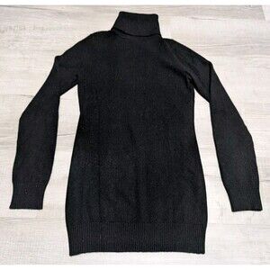 Malika Women's 100% Cashmere Sweater Turtle Neck Size Small Black